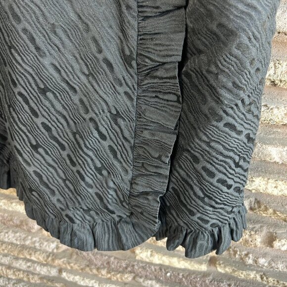 Alex Coleman Vintage Black Taffeta Moire Wrap Skirt with Bow - Picture 5 of 8